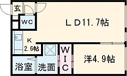 Land 平岸 4階1LDKの間取り