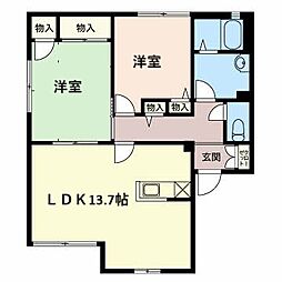 サンビノE 2LDKの間取図画像