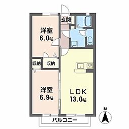 COMFORT 2LDKの間取図画像