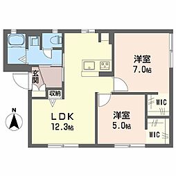 ソフィア・ローズB 2LDKの間取図画像