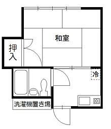 吉田コーポ 1Kの間取図画像