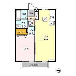 アビタシオン 1LDKの間取図画像