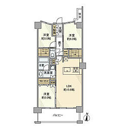 ヴェレーナシティ横浜根岸ザ・フロント 3LDKの間取図画像