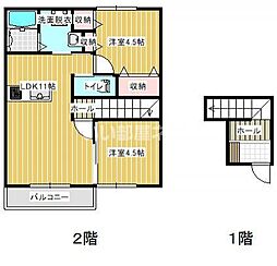 エルメゾン赤坂A 2LDKの間取図画像