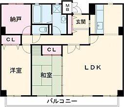 フィールトレイン 3LDKの間取図画像