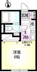 ヴェラハイツ磯子弐番館 1Kの間取図画像