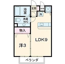 セジュールたかなわ3 1LDKの間取図画像