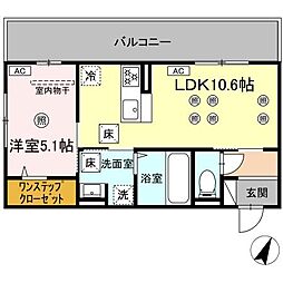 ザ スターリング新外 1LDKの間取図画像