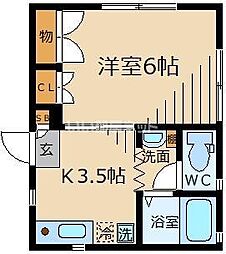 イル・ソーレ 1Kの間取図画像