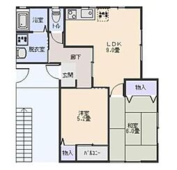 ハイツラニカイ 2LDKの間取図画像