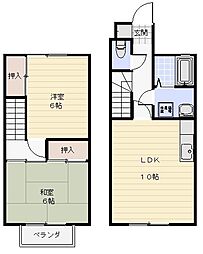 メゾンシークB 2LDKの間取図画像