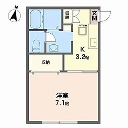 サンクランツ 1Kの間取図画像