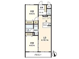 LeChouChou 2LDKの間取図画像