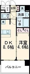 プレサンスKOBEアモーレ 1DKの間取図画像