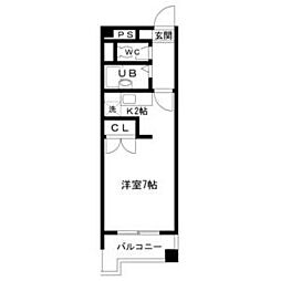 パイン.リバー1 ワンルームの間取図画像