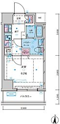 ジェノヴィア京成立石2スカイガーデン 1Kの間取図画像