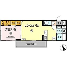 PREMILIFE大在浜WEST 1LDKの間取図画像