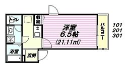 ベラヴィスタ春日部 1Kの間取図画像