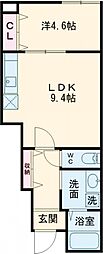 Ocean 松阪 1LDKの間取図画像