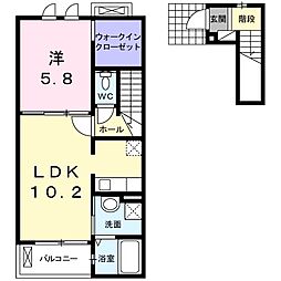 エミネンスC 1LDKの間取図画像