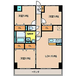 グラースリオ 3LDKの間取図画像