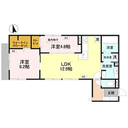 シュトラール鳳 2LDKの間取図画像