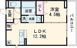 イーストプレイス須屋 1LDKの間取図画像