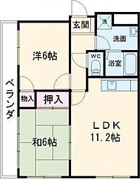 マンションソウルメイト 2LDKの間取図画像