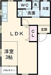 B-Blue 1LDKの間取図画像