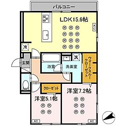 イゾラ 2LDKの間取図画像