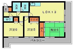 ファミール1 3LDKの間取図画像