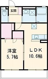 S.C.テラス 1LDKの間取図画像