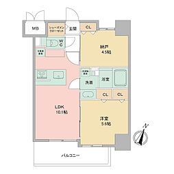 Louis Residence弁天町 1SLDKの間取図画像