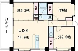 ウィンザーコート 3LDKの間取図画像