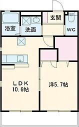 S.C.テラス 1LDKの間取図画像