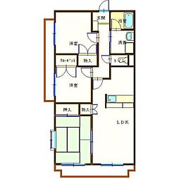 サンライズ横井 3LDKの間取図画像