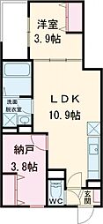 D porta granz 1SLDKの間取図画像