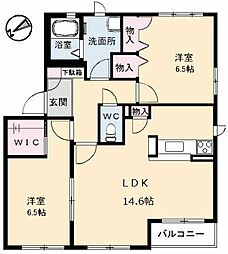シャーメゾンプランタン 2LDKの間取図画像