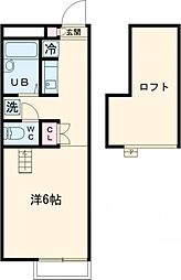エア・フラッツ 1Kの間取図画像