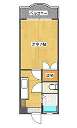 サンパティーク武町 1Kの間取図画像