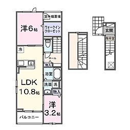 ララ シャングリラ 2LDKの間取図画像