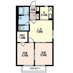 アークヒルズ 2LDKの間取図画像