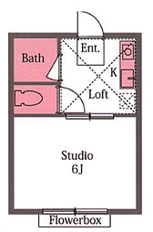 Casa1 1Kの間取図画像