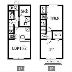 Bell Tree HAGI(ベルツリーハギ) 2LDKの間取図画像