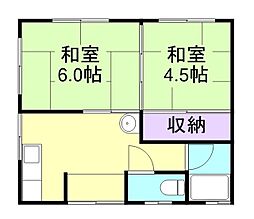 神明荘 2Kの間取図画像