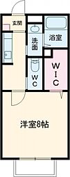 ヴィラージュ大開B棟 1Kの間取図画像