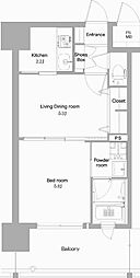 エンクレストNEO博多駅南 2Kの間取図画像