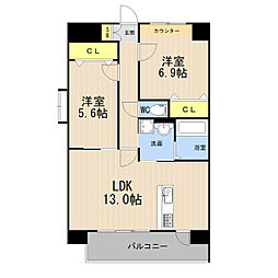 SK2 2LDKの間取図画像
