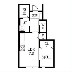 ブラストII 1LDKの間取図画像