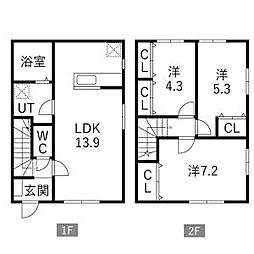 カトル.ヴァン中野C 3LDKの間取図画像